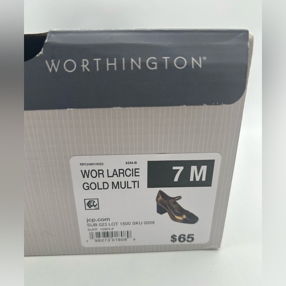 Worthington Wor Larcie Gold Multi Mary Jane Block Heels | Size 7M | NWB| Vegan - Picture 11 of 12
